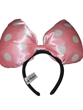 Disney Parks Pink Polka Dot Minnie Mouse Bow Headband
